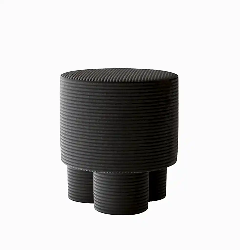 Boo Puf Fitilli Kadife Antrasit